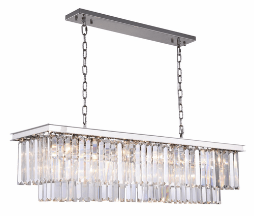 Elegant Sydney 12-LT Polished Nickel Chandelier Clear Royal Cut Crystal - 1232D50PN/RC