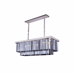 Elegant Sydney 12-LT Polished Nickel Chandelier Silver Shade Royal Cut Crystal - 1202D40PN-SS/RC