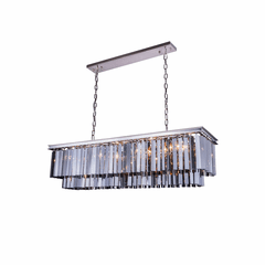 Elegant Sydney 12-LT Polished Nickel Chandelier Silver Shade Royal Cut Crystal - 1202D50PN-SS/RC