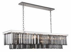Elegant Sydney 12-LT Polished Nickel Chandelier Silver Shade Royal Cut Crystal - 1232D60PN-SS/RC