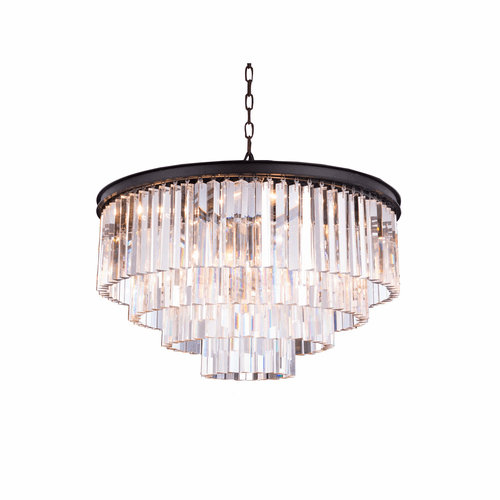 Elegant Sydney 17-LT Matte Black Chandelier Clear Royal Cut Crystal - 1201D32MB/RC