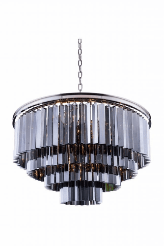 Elegant Sydney 17-LT Polished Nickel Chandelier Silver Shade Royal Cut Crystal - 1201D32PN-SS/RC