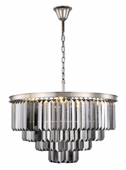 Elegant Sydney 17-LT Polished Nickel Chandelier Silver Shade Royal Cut Crystal - 1231D32PN-SS/RC Elegant Sydney 17-LT Polished Nickel Chandelier Silver Shade Royal Cut Crystal - 1231D32PN-SS/RC