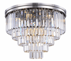 Elegant Sydney 17-LT Polished Nickel Flush Mount Clear Royal Cut Crystal - 1231F32PN/RC