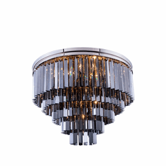 Elegant Sydney 17-LT Polished Nickel Flush Mount Silver Shade Royal Cut Crystal - 1201F32PN-SS/RC Elegant Sydney 17-LT Polished Nickel Flush Mount Silver Shade Royal Cut Crystal - 1201F32PN-SS/RC