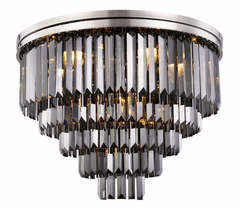 Elegant Sydney 17-LT Polished Nickel Flush Mount Silver Shade Royal Cut Crystal - 1231F32PN-SS/RC