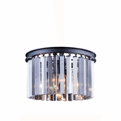 Elegant Sydney 3-LT Matte Black Flush Mount Silver Shade Royal Cut Crystal - 1208F16MB-SS/RC Elegant Sydney 3-LT Matte Black Flush Mount Silver Shade Royal Cut Crystal - 1208F16MB-SS/RC