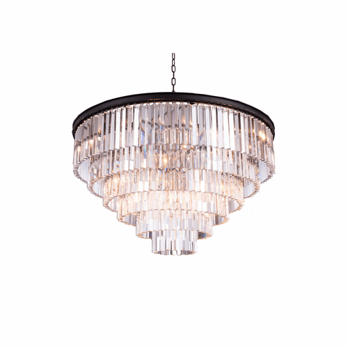 Elegant Sydney 33-LT Matte Black Chandelier Clear Royal Cut Crystal - 1201D44MB/RC