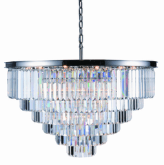 Elegant Sydney 33-LT Polished Nickel Chandelier Clear Royal Cut Crystal - 1231D44PN/RC Elegant Sydney 33-LT Polished Nickel Chandelier Clear Royal Cut Crystal - 1231D44PN/RC