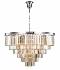 Elegant Sydney 33-LT Polished Nickel Chandelier Golden Teak Royal Cut Crystal - 1231D44PN-GT/RC Elegant Sydney 33-LT Polished Nickel Chandelier Golden Teak Royal Cut Crystal - 1231D44PN-GT/RC