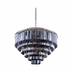 Elegant Sydney 33-LT Polished Nickel Chandelier Silver Shade Royal Cut Crystal - 1201D44PN-SS/RC Elegant Sydney 33-LT Polished Nickel Chandelier Silver Shade Royal Cut Crystal - 1201D44PN-SS/RC