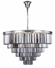 Elegant Sydney 33-LT Polished Nickel Chandelier Silver Shade Royal Cut Crystal - 1231D44PN-SS/RC