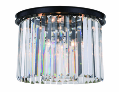 Elegant Sydney 6-LT Matte Black Flush Mount Clear Royal Cut Crystal - 1238F20MB/RC