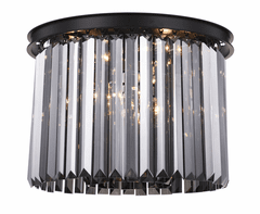 Elegant Sydney 6-LT Matte Black Flush Mount Silver Shade Royal Cut Crystal - 1238F20MB-SS/RC Elegant Sydney 6-LT Matte Black Flush Mount Silver Shade Royal Cut Crystal - 1238F20MB-SS/RC