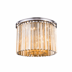 Elegant Sydney 6-LT Polished Nickel Flush Mount Golden Teak Royal Cut Crystal - 1208F20PN-GT/RC Elegant Sydney 6-LT Polished Nickel Flush Mount Golden Teak Royal Cut Crystal - 1208F20PN-GT/RC