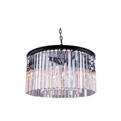 Elegant Sydney 8-LT Matte Black Chandelier Clear Royal Cut Crystal - 1208D26MB/RC