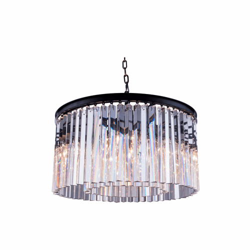 Elegant Sydney 8-LT Matte Black Chandelier Clear Royal Cut Crystal - 1208D26MB/RC