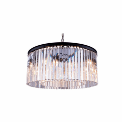 Elegant Sydney 8-LT Matte Black Chandelier Clear Royal Cut Crystal - 1208D31MB/RC