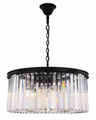 Elegant Sydney 8-LT Matte Black Chandelier Clear Royal Cut Crystal - 1238D31MB/RC