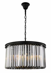 Elegant Sydney 8-LT Matte Black Chandelier Silver Shade (Grey) Royal Cut Crystal - 1238D26MB-SS/RC Elegant Sydney 8-LT Matte Black Chandelier Silver Shade (Grey) Royal Cut Crystal - 1238D26MB-SS/RC
