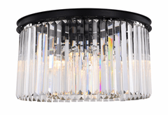 Elegant Sydney 8-LT Matte Black Flush Mount Clear Royal Cut Crystal - 1238F26MB/RC Elegant Sydney 8-LT Matte Black Flush Mount Clear Royal Cut Crystal - 1238F26MB/RC