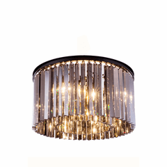 Elegant Sydney 8-LT Matte Black Flush Mount Silver Shade Royal Cut Crystal - 1208F26MB-SS/RC Elegant Sydney 8-LT Matte Black Flush Mount Silver Shade Royal Cut Crystal - 1208F26MB-SS/RC