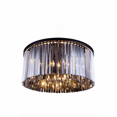 Elegant Sydney 8-LT Matte Black Flush Mount Silver Shade Royal Cut Crystal - 1208F31MB-SS/RC Elegant Sydney 8-LT Matte Black Flush Mount Silver Shade Royal Cut Crystal - 1208F31MB-SS/RC