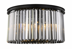 Elegant Sydney 8-LT Matte Black Flush Mount Silver Shade Royal Cut Crystal - 1238F26MB-SS/RC Elegant Sydney 8-LT Matte Black Flush Mount Silver Shade Royal Cut Crystal - 1238F26MB-SS/RC
