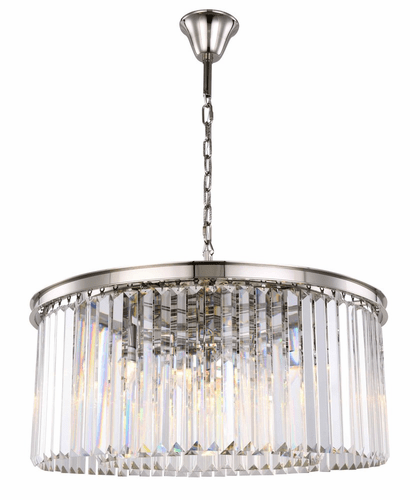Elegant Sydney 8-LT Polished Nickel Chandelier Clear Royal Cut Crystal - 1238D31PN/RC