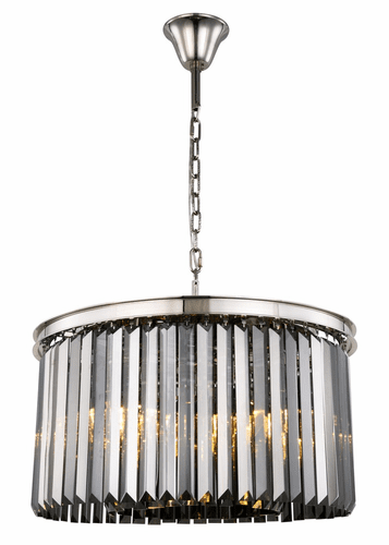 Elegant Sydney 8-LT Polished Nickel Chandelier Silver Shade Royal Cut Crystal - 1238D26PN-SS/RC