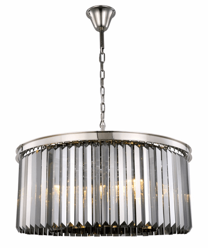 Elegant Sydney 8-LT Polished Nickel Chandelier Silver Shade Royal Cut Crystal - 1238D31PN-SS/RC
