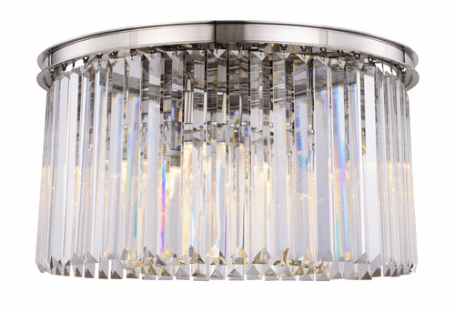 Elegant Sydney 8-LT Polished Nickel Flush Mount Clear Royal Cut Crystal - 1238F26PN/RC