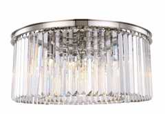 Elegant Sydney 8-LT Polished Nickel Flush Mount Clear Royal Cut Crystal - 1238F31PN/RC