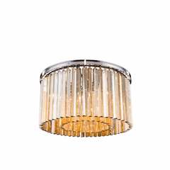 Elegant Sydney 8-LT Polished Nickel Flush Mount Golden Teak Royal Cut Crystal - 1208F26PN-GT/RC Elegant Sydney 8-LT Polished Nickel Flush Mount Golden Teak Royal Cut Crystal - 1208F26PN-GT/RC