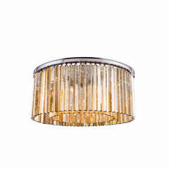 Elegant Sydney 8-LT Polished Nickel Flush Mount Golden Teak Royal Cut Crystal - 1208F31PN-GT/RC Elegant Sydney 8-LT Polished Nickel Flush Mount Golden Teak Royal Cut Crystal - 1208F31PN-GT/RC