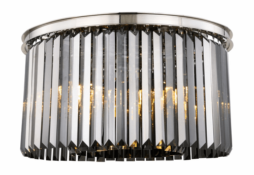Elegant Sydney 8-LT Polished Nickel Flush Mount Silver Shade Royal Cut Crystal - 1238F26PN-SS/RC
