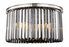 Elegant Sydney 8-LT Polished Nickel Flush Mount Silver Shade Royal Cut Crystal - 1238F26PN-SS/RC