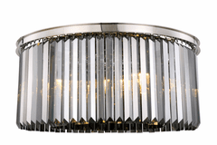 Elegant Sydney 8-LT Polished Nickel Flush Mount Silver Shade Royal Cut Crystal - 1238F31PN-SS/RC