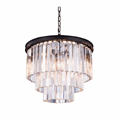 Elegant Sydney 9-LT Matte Black Chandelier Clear Royal Cut Crystal - 1201D20MB/RC
