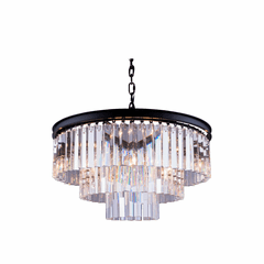 Elegant Sydney 9-LT Matte Black Chandelier Clear Royal Cut Crystal - 1201D26MB/RC Elegant Sydney 9-LT Matte Black Chandelier Clear Royal Cut Crystal - 1201D26MB/RC