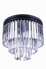 Elegant Sydney 9-LT Matte Black Flush Mount Clear Royal Cut Crystal - 1201F20MB/RC Elegant Sydney 9-LT Matte Black Flush Mount Clear Royal Cut Crystal - 1201F20MB/RC