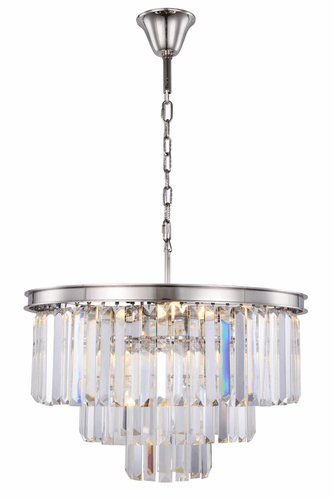Elegant Sydney 9-LT Polished Nickel Chandelier Clear Royal Cut Crystal - 1231D26PN/RC