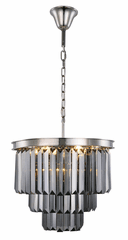 Elegant Sydney 9-LT Polished Nickel Chandelier Silver Shade Royal Cut Crystal - 1231D20PN-SS/RC Elegant Sydney 9-LT Polished Nickel Chandelier Silver Shade Royal Cut Crystal - 1231D20PN-SS/RC