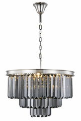Elegant Sydney 9-LT Polished Nickel Chandelier Silver Shade Royal Cut Crystal - 1231D26PN-SS/RC