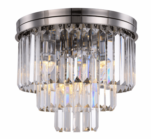 Elegant Sydney 9-LT Polished Nickel Flush Mount Clear Royal Cut Crystal - 1231F20PN/RC