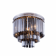 Elegant Sydney 9-LT Polished Nickel Flush Mount Silver Shade Royal Cut Crystal - 1201F20PN-SS/RC Elegant Sydney 9-LT Polished Nickel Flush Mount Silver Shade Royal Cut Crystal - 1201F20PN-SS/RC