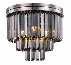 Elegant Sydney 9-LT Polished Nickel Flush Mount Silver Shade Royal Cut Crystal - 1231F20PN-SS/RC