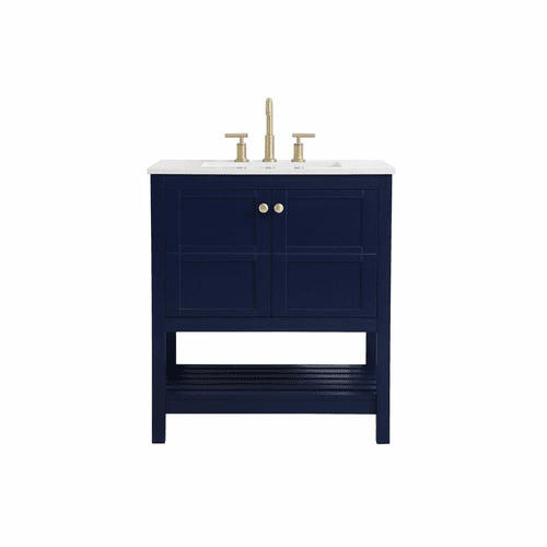 Elegant Theo 30" Single Bathroom Vanity - Blue - VF16430BL