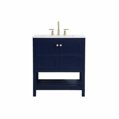 Elegant Theo 30" Single Bathroom Vanity - Blue - VF16430BL