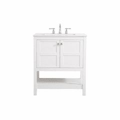 Elegant Theo 30" Single Bathroom Vanity - White - VF16430WH